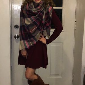 Burgundy dress, size small/xs